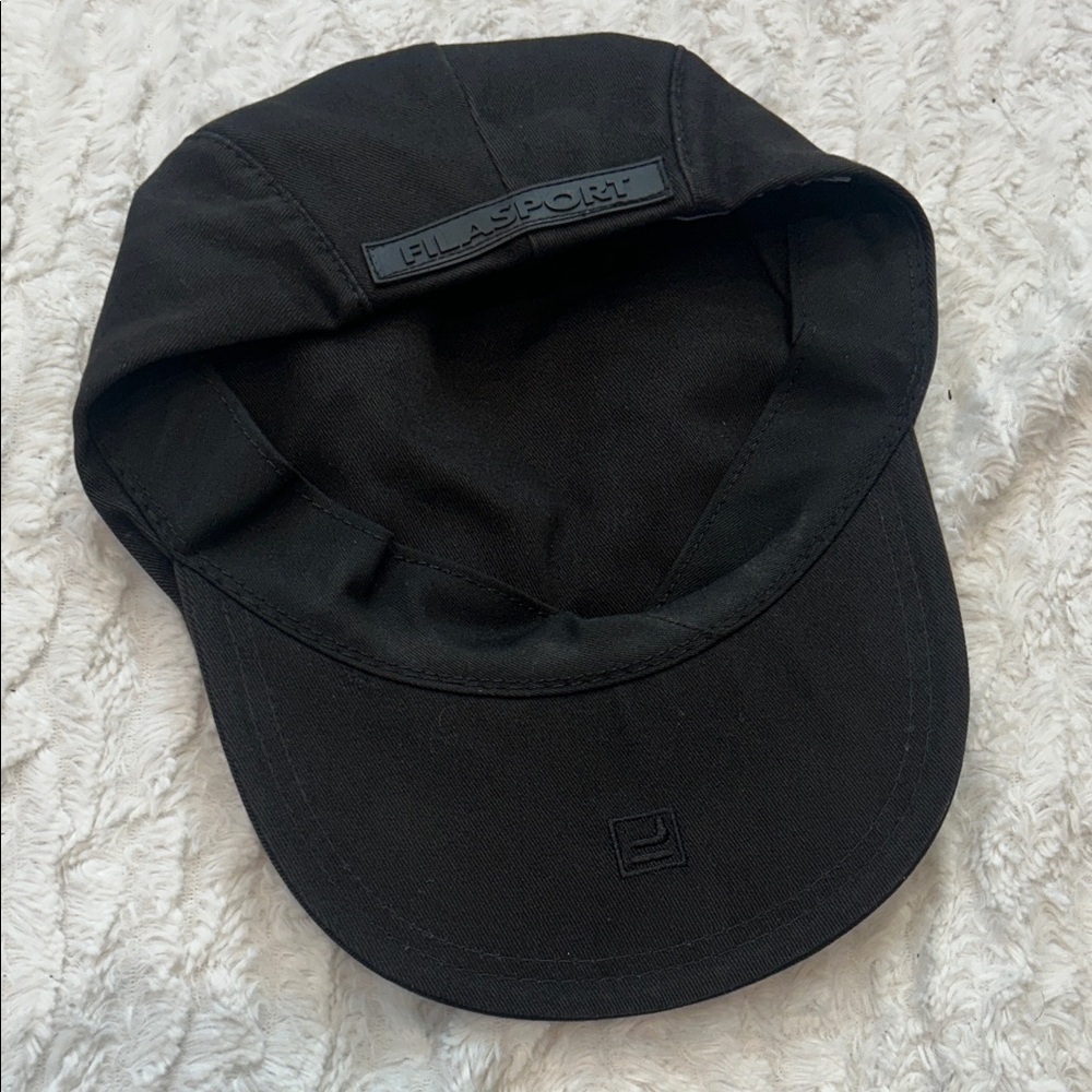 Vintage 90s FILA News Boy Black Cap black one size adult